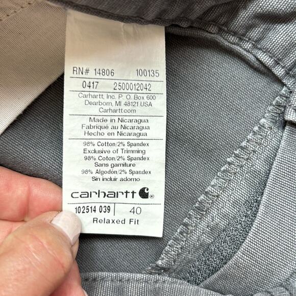 Carhartt Relaxed Fit Gray Cargo Shorts Men’s Size 40 - Picture 6 of 9